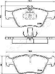 Japanparts PA-0508AF - Гальмівні колодки, дискові гальма autocars.com.ua