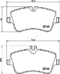 Japanparts PA-0509AF - Гальмівні колодки, дискові гальма autocars.com.ua