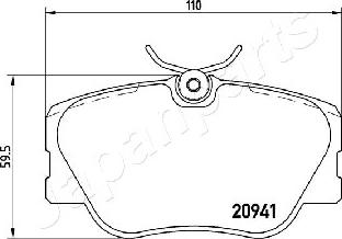 Japanparts PA-0525AF - Гальмівні колодки, дискові гальма autocars.com.ua