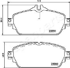 Japanparts PA-0529AF - Тормозные колодки, дисковые, комплект avtokuzovplus.com.ua