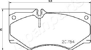 Japanparts PA-0530AF - Гальмівні колодки, дискові гальма autocars.com.ua