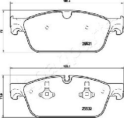 Japanparts PA-0532AF - Гальмівні колодки, дискові гальма autocars.com.ua