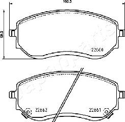 Japanparts PA-0548AF - Гальмівні колодки, дискові гальма autocars.com.ua