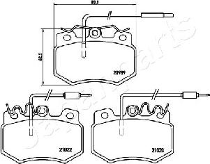 Japanparts PA-0605AF - Тормозные колодки, дисковые, комплект autodnr.net