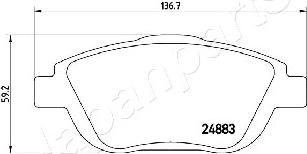 Japanparts PA-0608AF - Гальмівні колодки, дискові гальма autocars.com.ua