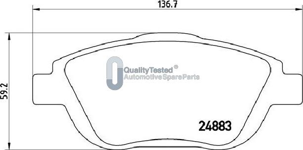 Japanparts PA0608JM - Гальмівні колодки, дискові гальма autocars.com.ua