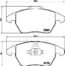 Japanparts PA-0610AF - Гальмівні колодки, дискові гальма autocars.com.ua