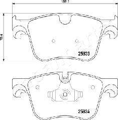 Japanparts PA-0613AF - Гальмівні колодки, дискові гальма autocars.com.ua