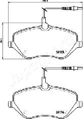 Japanparts PA-0619AF - Гальмівні колодки, дискові гальма autocars.com.ua