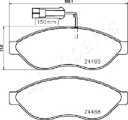 Japanparts PA-0655AF - Тормозные колодки, дисковые, комплект autodnr.net