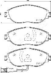 Japanparts PA-0908AF - Тормозные колодки, дисковые, комплект autodnr.net