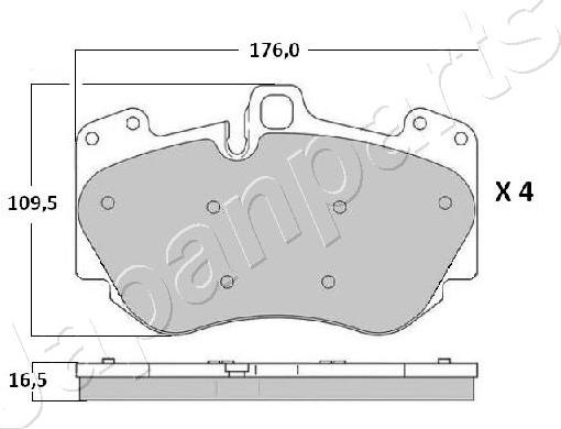 Japanparts PA-0919AF - Гальмівні колодки, дискові гальма autocars.com.ua