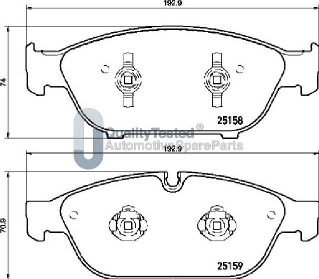 Japanparts PA0925JM - Тормозные колодки, дисковые, комплект avtokuzovplus.com.ua