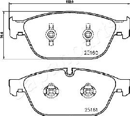 Japanparts PA-0930AF - Гальмівні колодки, дискові гальма autocars.com.ua