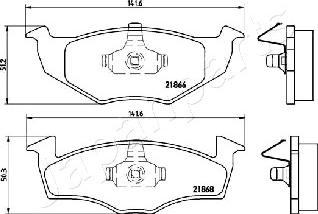 Japanparts PA-0934AF - Тормозные колодки, дисковые, комплект avtokuzovplus.com.ua