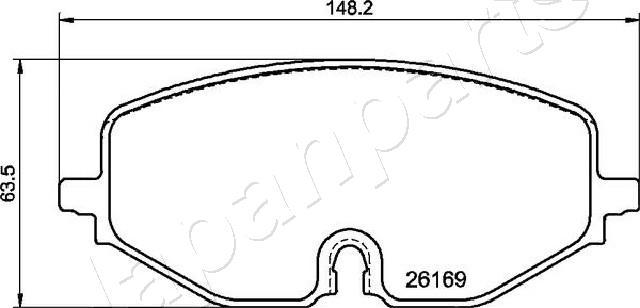 Japanparts PA-0964AF - Гальмівні колодки, дискові гальма autocars.com.ua