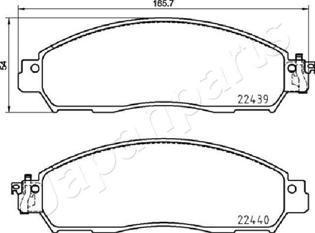 Japanparts PA-1006AF - Гальмівні колодки, дискові гальма autocars.com.ua