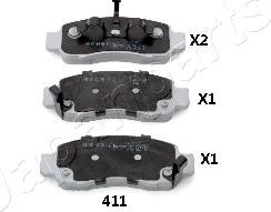 Japanparts PA-411AF - Тормозные колодки, дисковые, комплект autodnr.net