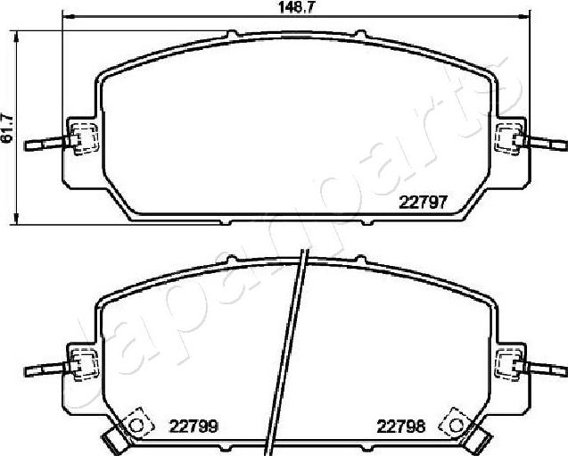 Japanparts PA-454AF - Гальмівні колодки, дискові гальма autocars.com.ua