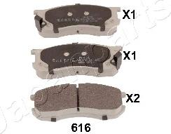 Japanparts PA-616AF - Гальмівні колодки, дискові гальма autocars.com.ua