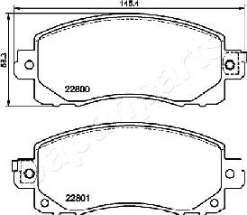 Japanparts PA-713AF - Гальмівні колодки, дискові гальма autocars.com.ua