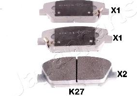 Japanparts PA-K27AF - Тормозные колодки, дисковые, комплект avtokuzovplus.com.ua