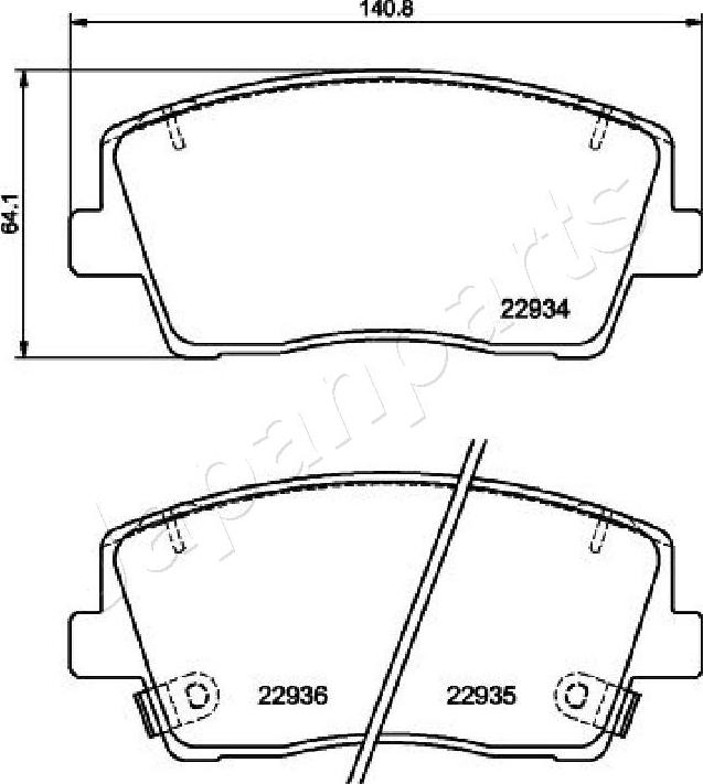 Japanparts PA-K34AF - Гальмівні колодки, дискові гальма autocars.com.ua