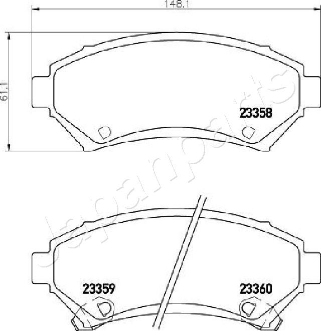 Japanparts PA-W21AF - Тормозные колодки, дисковые, комплект avtokuzovplus.com.ua