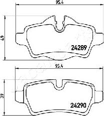 Japanparts PP-0119AF - Гальмівні колодки, дискові гальма autocars.com.ua