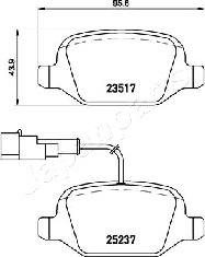 Japanparts PP-0207AF - Гальмівні колодки, дискові гальма autocars.com.ua