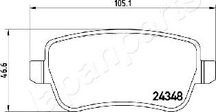 Japanparts PP-0212AF - Тормозные колодки, дисковые, комплект avtokuzovplus.com.ua