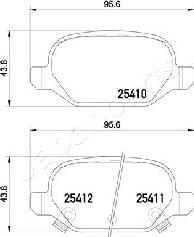 Japanparts PP-0214AF - Гальмівні колодки, дискові гальма autocars.com.ua