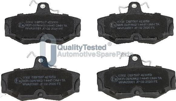 Japanparts PP0302JM - Тормозные колодки, дисковые, комплект autodnr.net