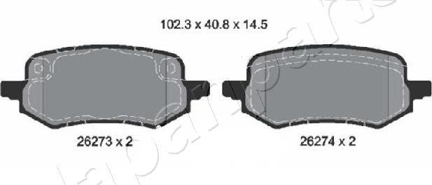 Japanparts PP-0323AF - Гальмівні колодки, дискові гальма autocars.com.ua