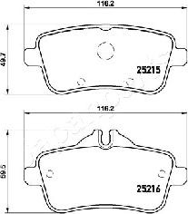 Japanparts PP-0517AF - Гальмівні колодки, дискові гальма autocars.com.ua