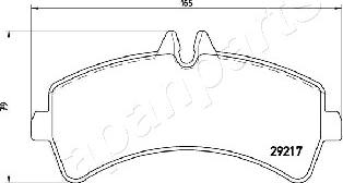 Japanparts PP-0523AF - Гальмівні колодки, дискові гальма autocars.com.ua