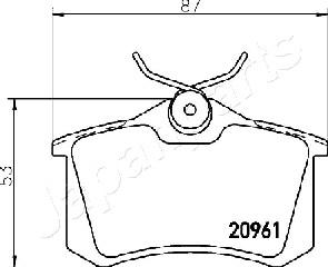 Japanparts PP-0613AF - Гальмівні колодки, дискові гальма autocars.com.ua