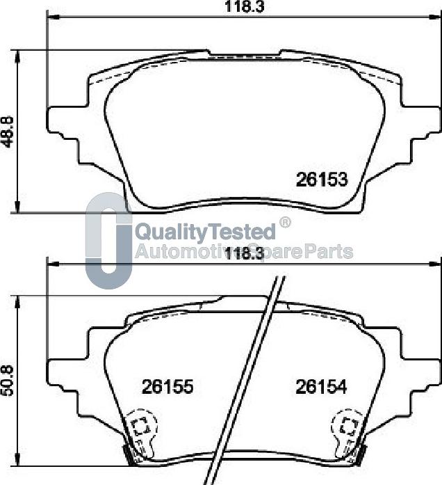 Japanparts PP263JM - Тормозные колодки, дисковые, комплект autodnr.net