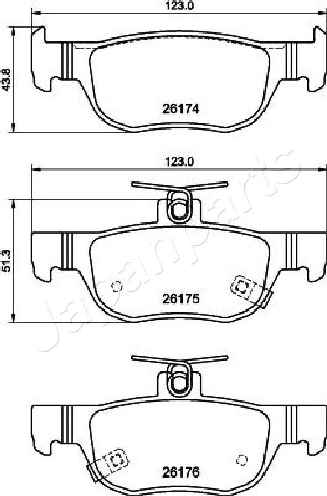 Japanparts PP-320AF - Гальмівні колодки, дискові гальма autocars.com.ua