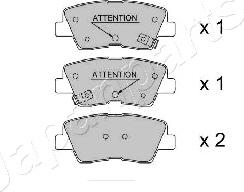 Japanparts PP-H11AF - Тормозные колодки, дисковые, комплект autodnr.net