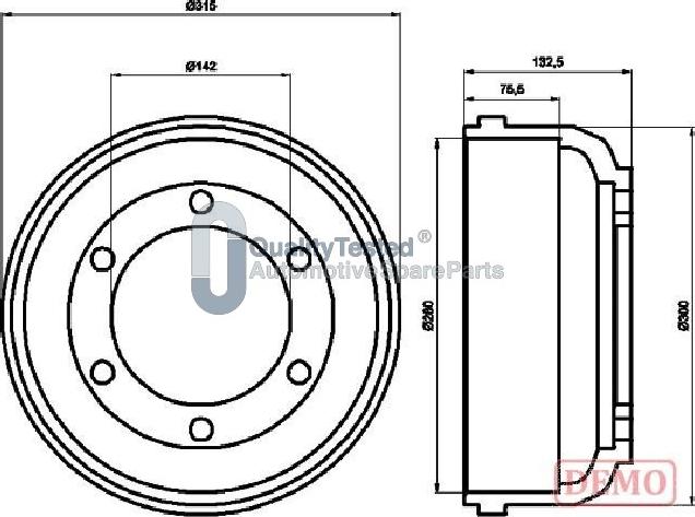 Japanparts TA0317JM - Гальмівний барабан autocars.com.ua