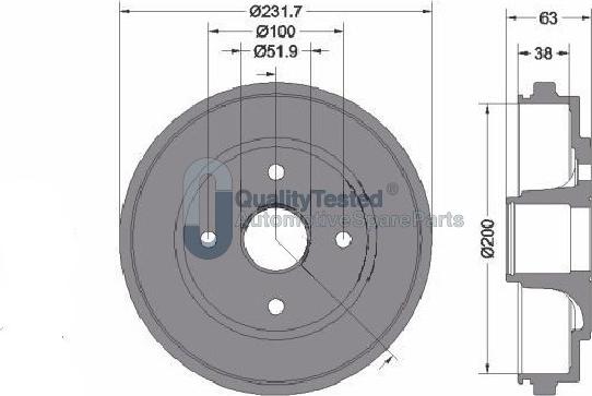 Japanparts TA0401JM - Гальмівний барабан autocars.com.ua