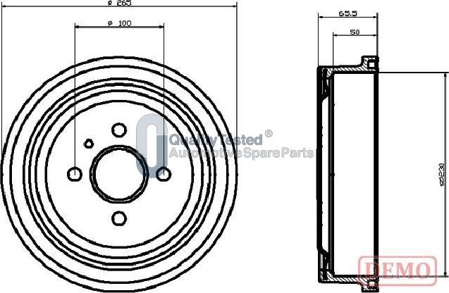 Japanparts TA0404JM - Гальмівний барабан autocars.com.ua