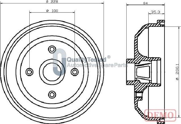 Japanparts TA0406JM - Гальмівний барабан autocars.com.ua