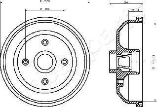 Japanparts TA-0406 - Гальмівний барабан autocars.com.ua