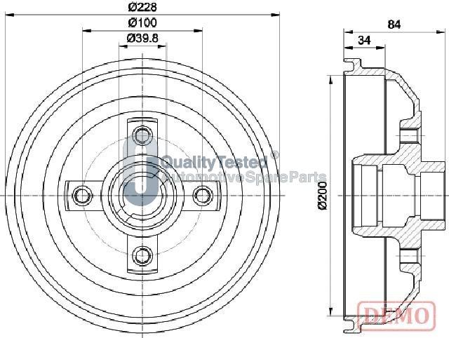 Japanparts TA0407JM - Тормозной барабан avtokuzovplus.com.ua