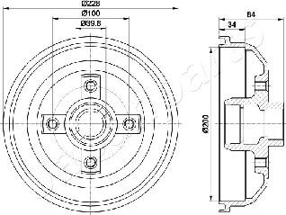 Japanparts TA-0407 - Гальмівний барабан autocars.com.ua