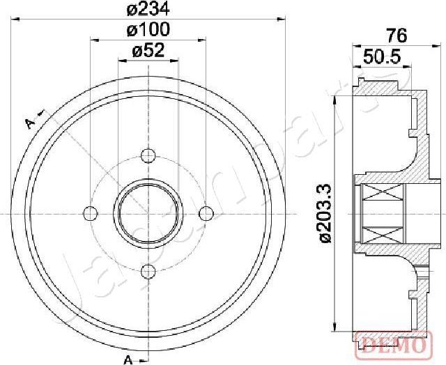 Japanparts TA-0409C - Тормозной барабан avtokuzovplus.com.ua