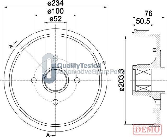 Japanparts TA0409JM - Гальмівний барабан autocars.com.ua