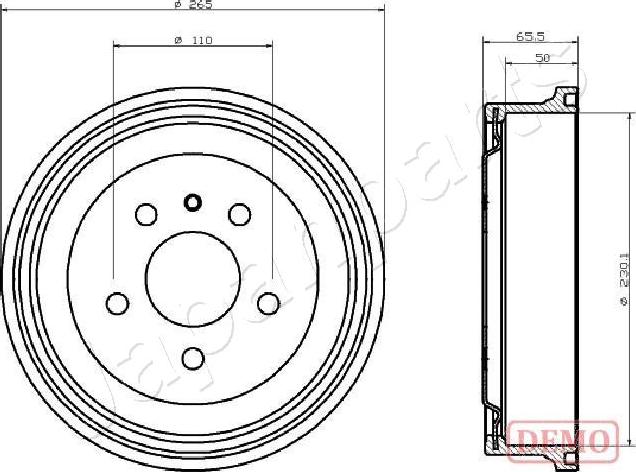 Japanparts TA-0413C - Тормозной барабан avtokuzovplus.com.ua